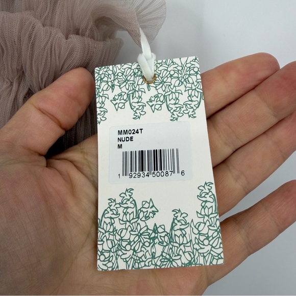 NWT HYACINTH HOUSE blush tulle top pink sz XS flaws strapless - Picture 5 of 10